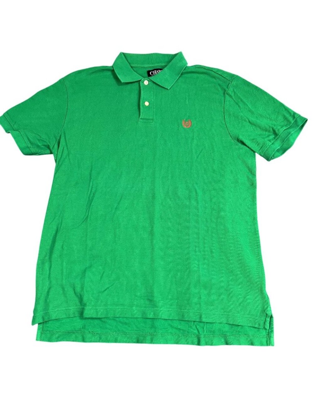 Chaps Mens Green Embroidered Logo Polo Shirt Short Sleeve Casual Size M